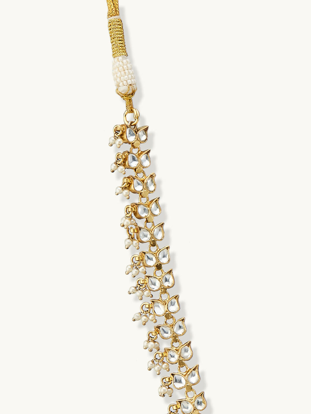 Nuyug 22K Gold-Plated Kundan & Pearl Studded Matha Patti Head Jewellery | Swadesiicart