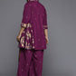 Ahalyaa Women's Traditional wear Co-ords - Purple - Swadesiicart