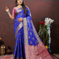 Lorenvalley Fashion Blue Soft Silk Woven Design Zari Weaving Saree - Swadesiicart