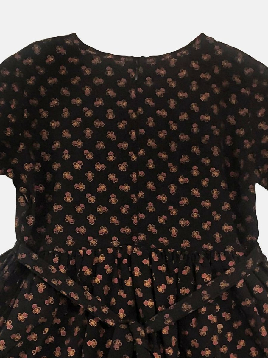 Ahalyaa Black Color Crepe Printed kids Kurta Palazzo Set For Girls | Swadesiicart