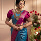 Vamika Weaving Banarasi Jacquard Sky Blue Kanjivaram Saree | Swadesiicart