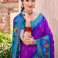 Anaita Violet Silk Saree With Blouse Piece