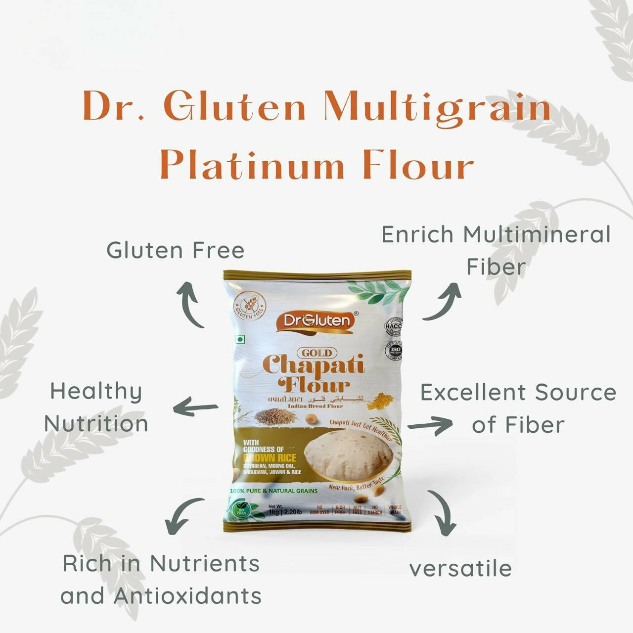 Dr. Gluten Multigrain Gold Chapati Flour Atta - Swadesiicart