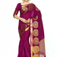 Mimosa Women's Purple Tussar Silk Banarasi Saree | Swadesiicart