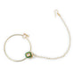 Gold-Polished Green White Kundan Studded Beaded Chained Nosepin - Ruby Raang | Swadesiicart