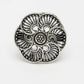 NVR Women's Silver-Toned Floral Shape Adjustable Finger Ring | Swadesiicart
