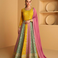 Lorenvalley Fashion Yellow Faux Georgette Embroidery with Sequince Work Gown Stitched | Swadesiicart