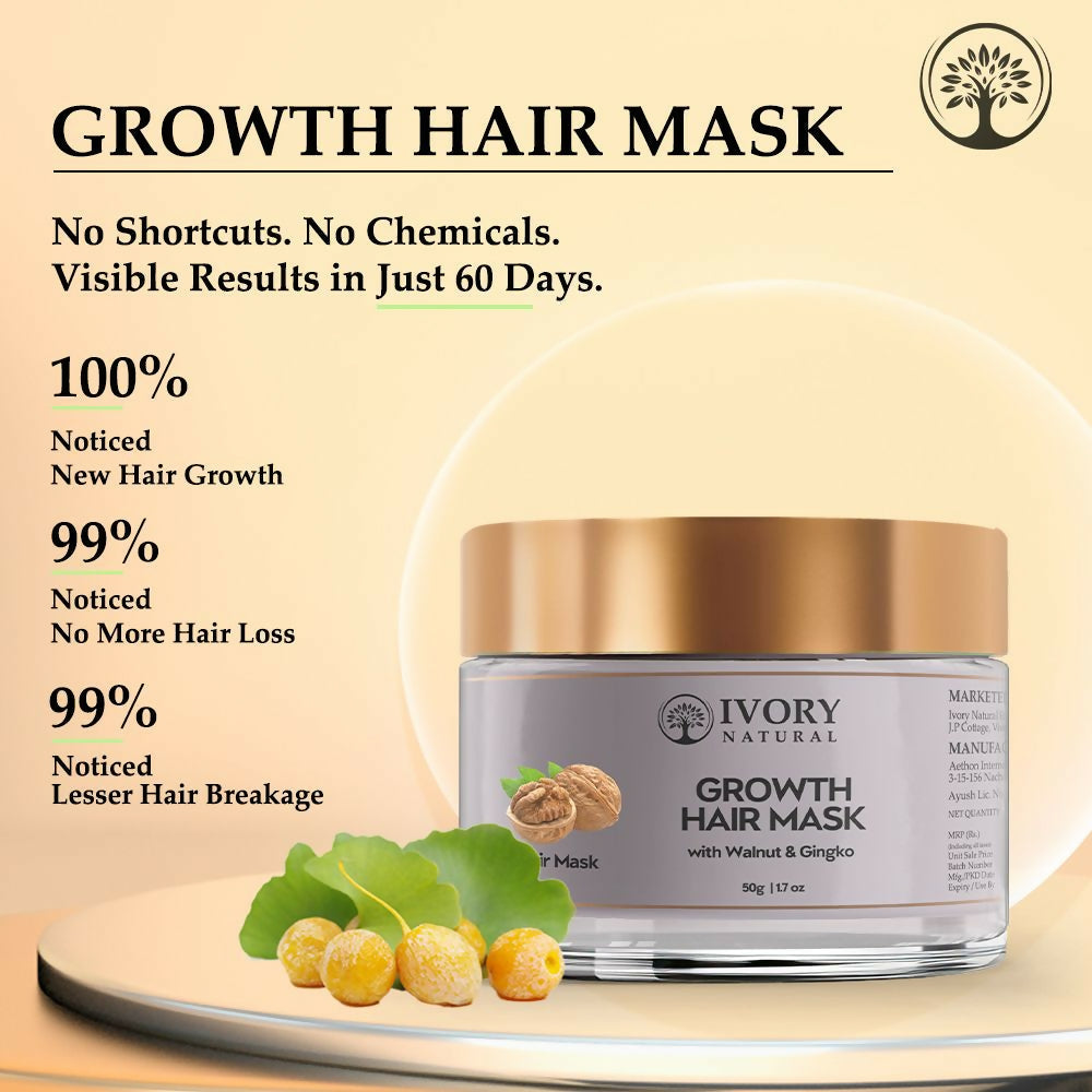 Ivory Natural Growth Hair Mask For Thicker Long And Healthier Hair | Swadesiicart