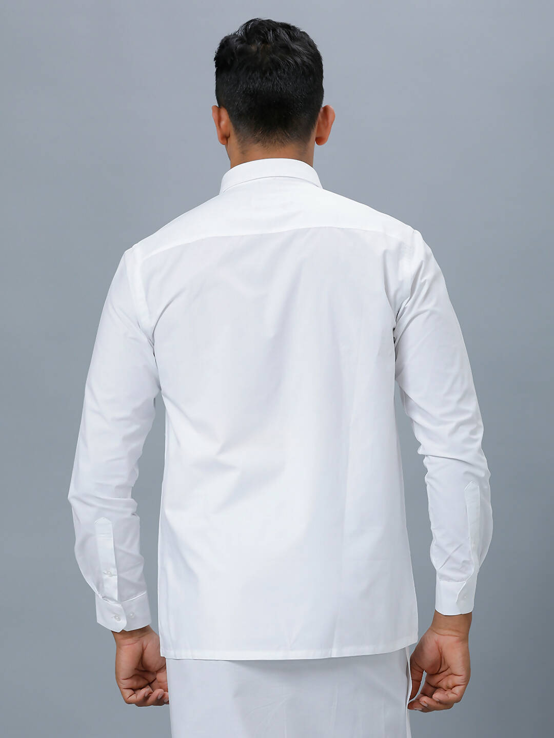 Ramraj Cotton Mens Full Sleeve Formal 100 % Cotton White Shirt | Swadesiicart