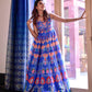 Casual Designer Blue Cotton Silk Gown - Anbazaar