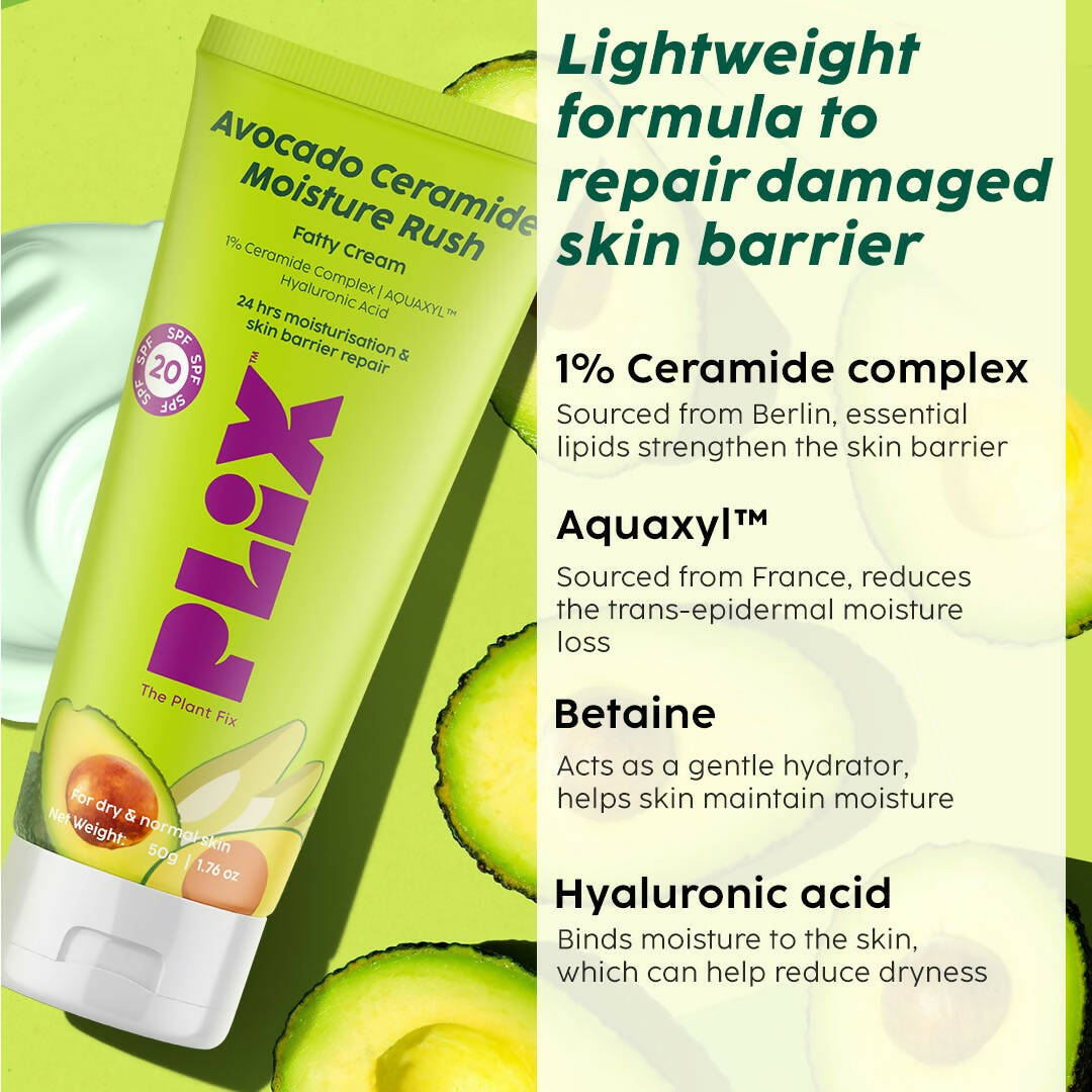 PLIX The Plant Fix Avocado Ceramide Moisture Rush Fatty Cream - Swadesiicart