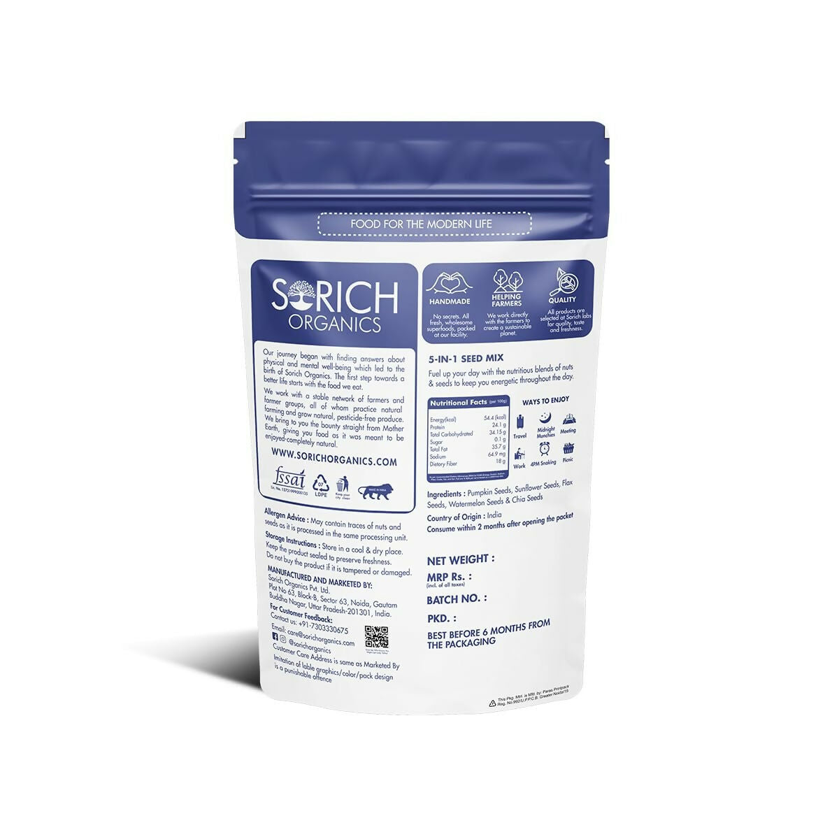 Sorich Organics 5 in 1 Seed Mix - Swadesiicart