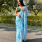 Vamsee Sky Blue Chiffon Designer Saree - Swadesiicart