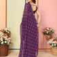 Purple Georgette Designer Printed Ready To Wear Saree - Elite | Swadesiicart