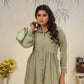 Jyoti Fashion Women's Olive Rinkal Cotton Plain with Side Pocket Kurtis & Sets | Swadesiicart