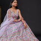 Jyoti Fashion Women's Light Purple Heavy Satin Silk Sequins with Thread Embroidered Designer Lehenga Choli Set | Swadesiicart