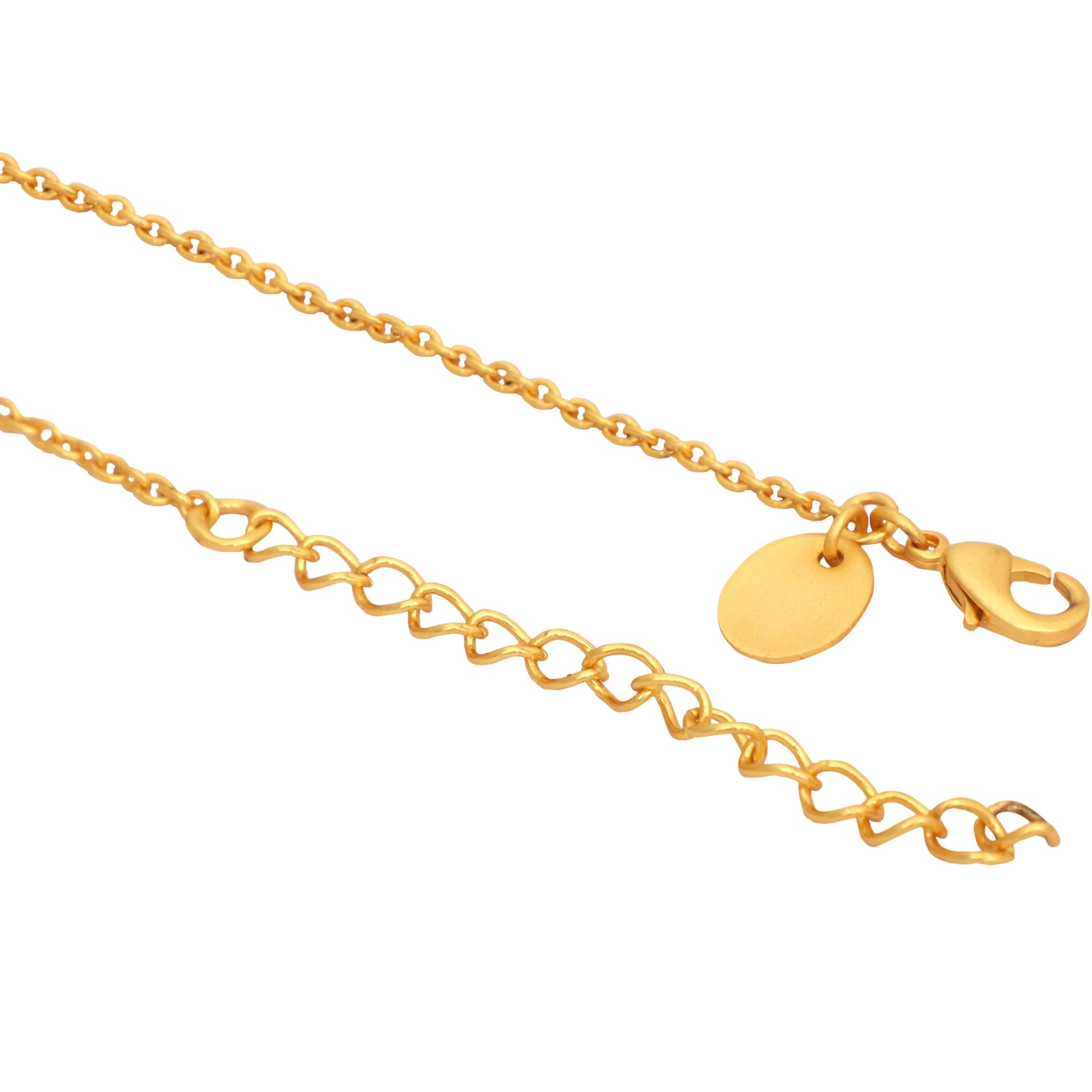 Nuyug 18k Gold-Plated Crystal Studded Minimal Chain Pendant Necklace | Swadesiicart