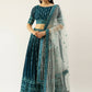 House of Panchhi Women Teal Georgette Sequins Work Lehenga & Blouse with Dupatta | Swadesiicart