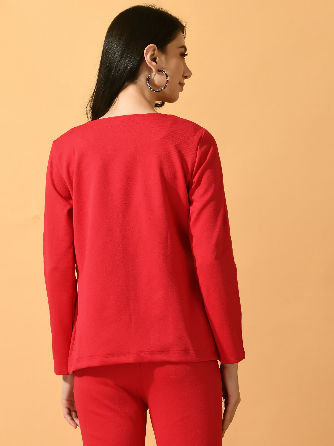 Myshka Women's Pink Solid Coat With Trousers - Swadesiicart