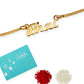 trueBrowns X Voylla Gold-Toned 'Bhai' Bracelet Rakhi With Roli Chaawal Pack | Swadesiicart