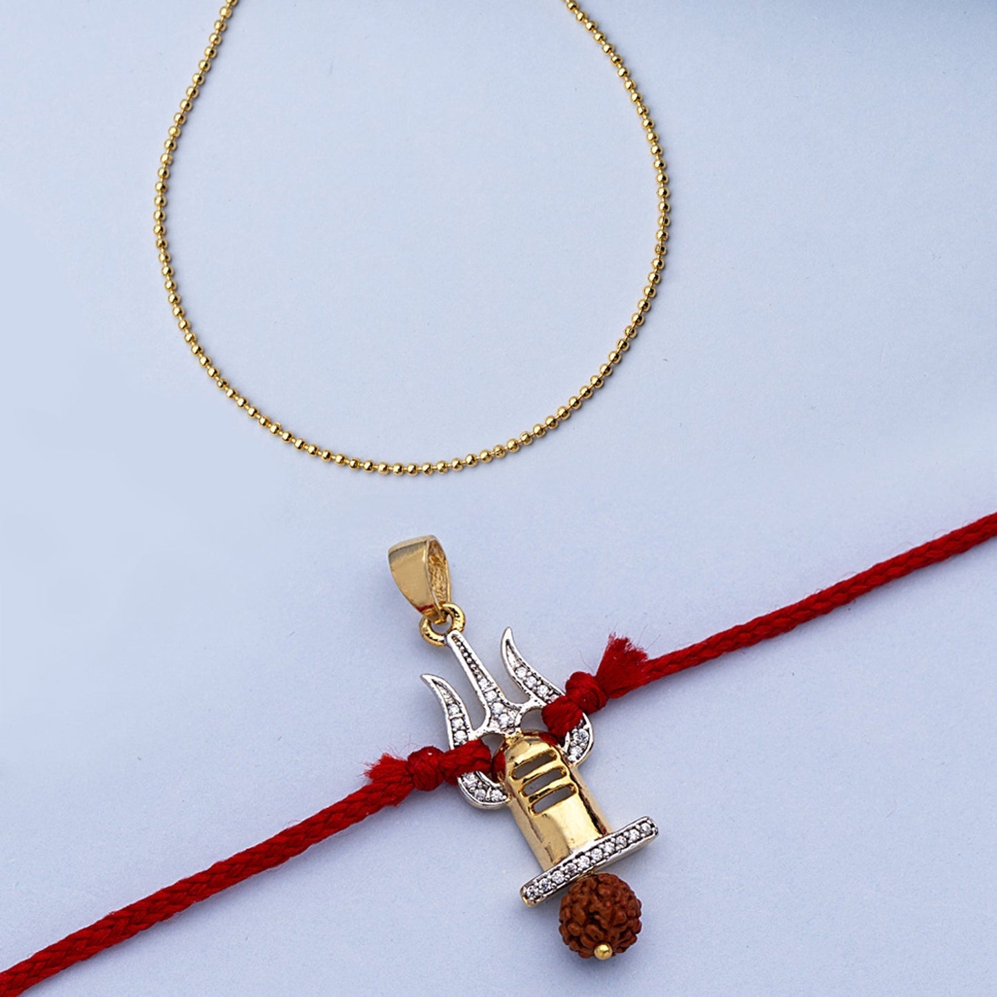 trueBrowns X Voylla Trishul with Rudraksh Rakhi-Pendant | Swadesiicart