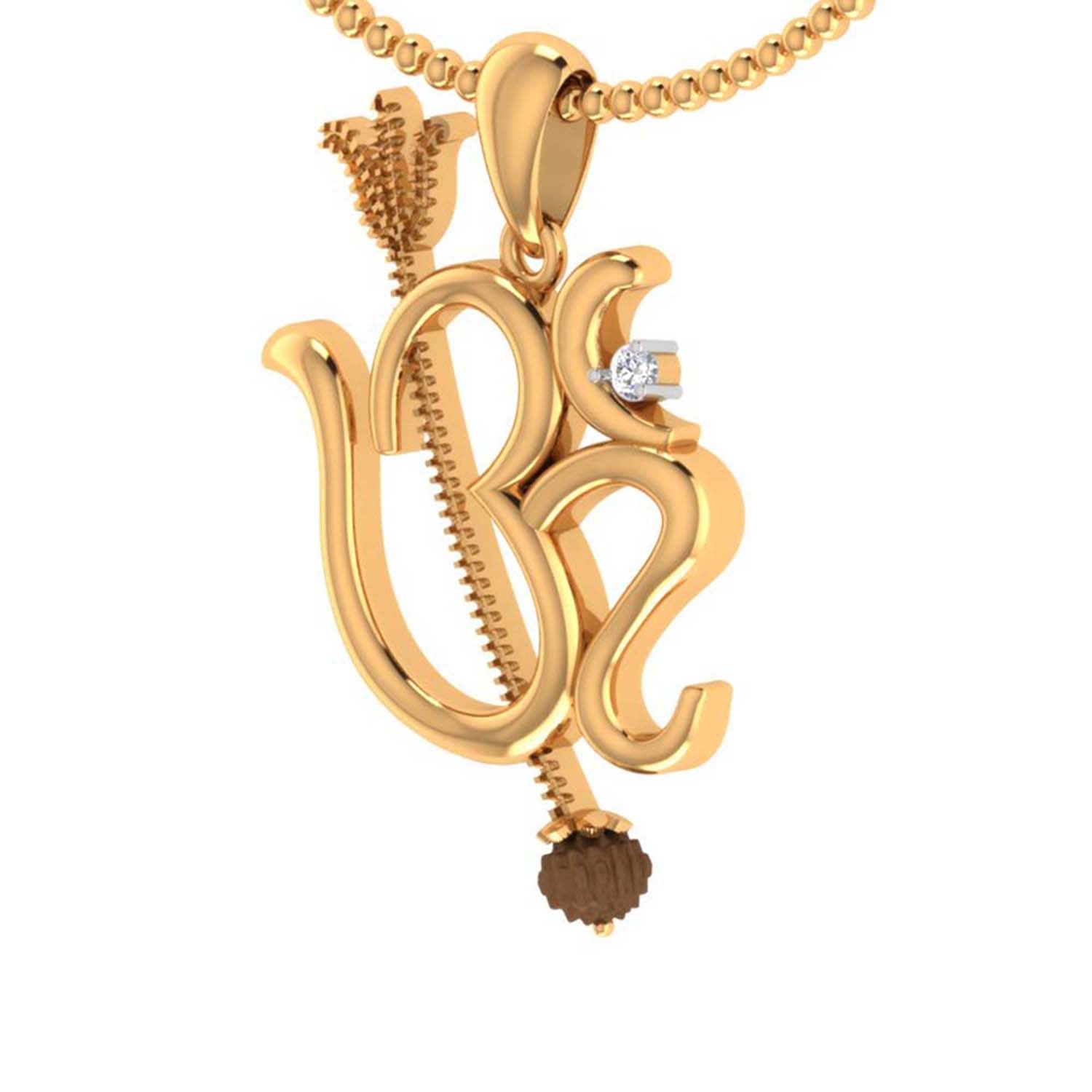 trueBrowns X Voylla Rudraksha Studded 'OM' Rakhi-Pendant | Swadesiicart