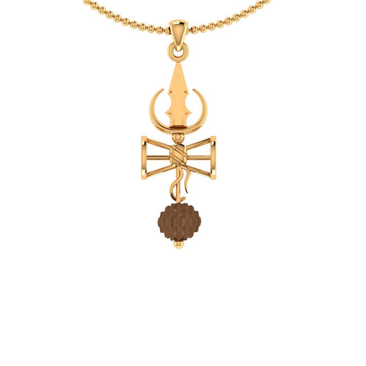 trueBrowns X Voylla Shiva Damru Rudraksha Rakhi-Pendant | Swadesiicart
