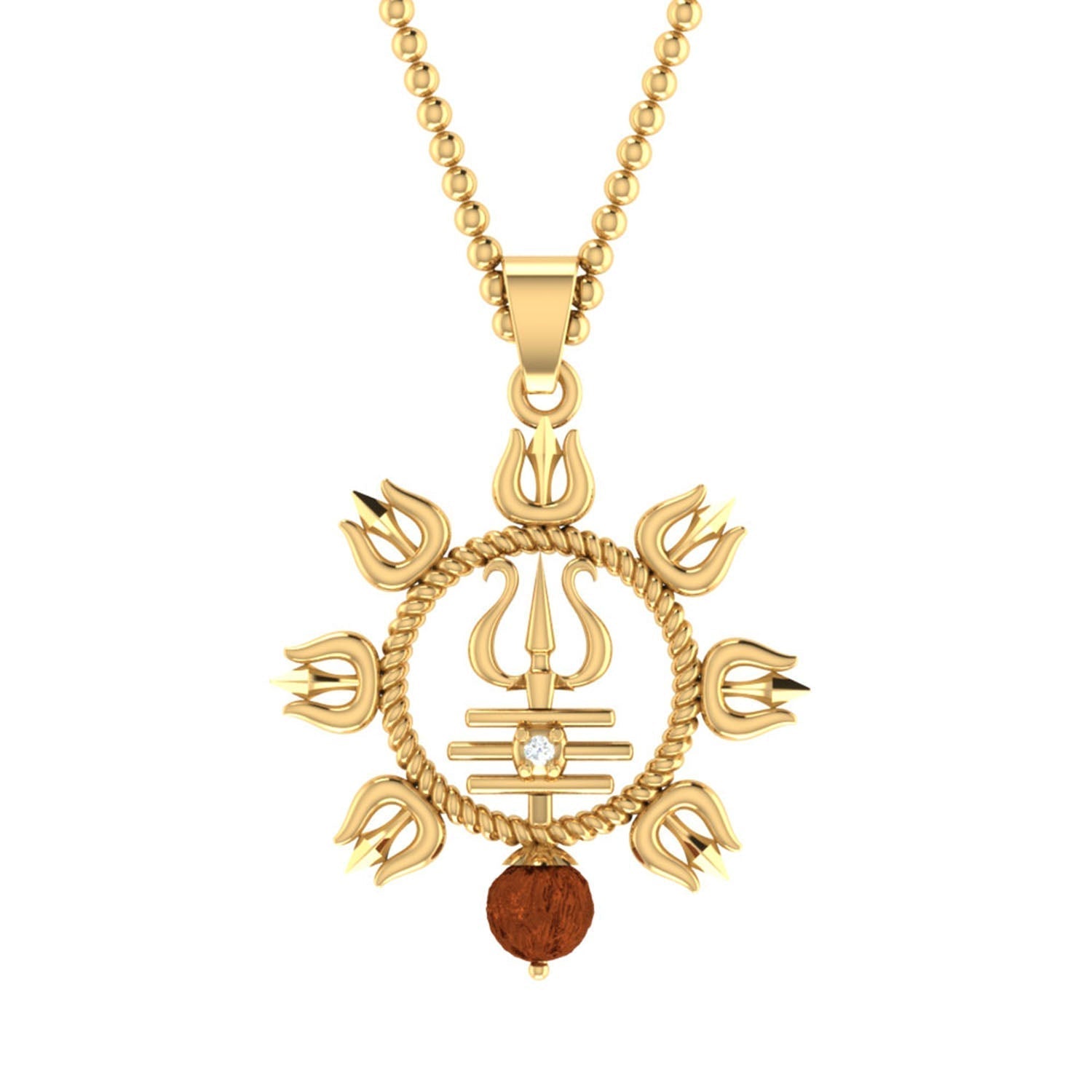 trueBrowns X Voylla Rudraksha Studded Trishul Rakhi-Pendant | Swadesiicart
