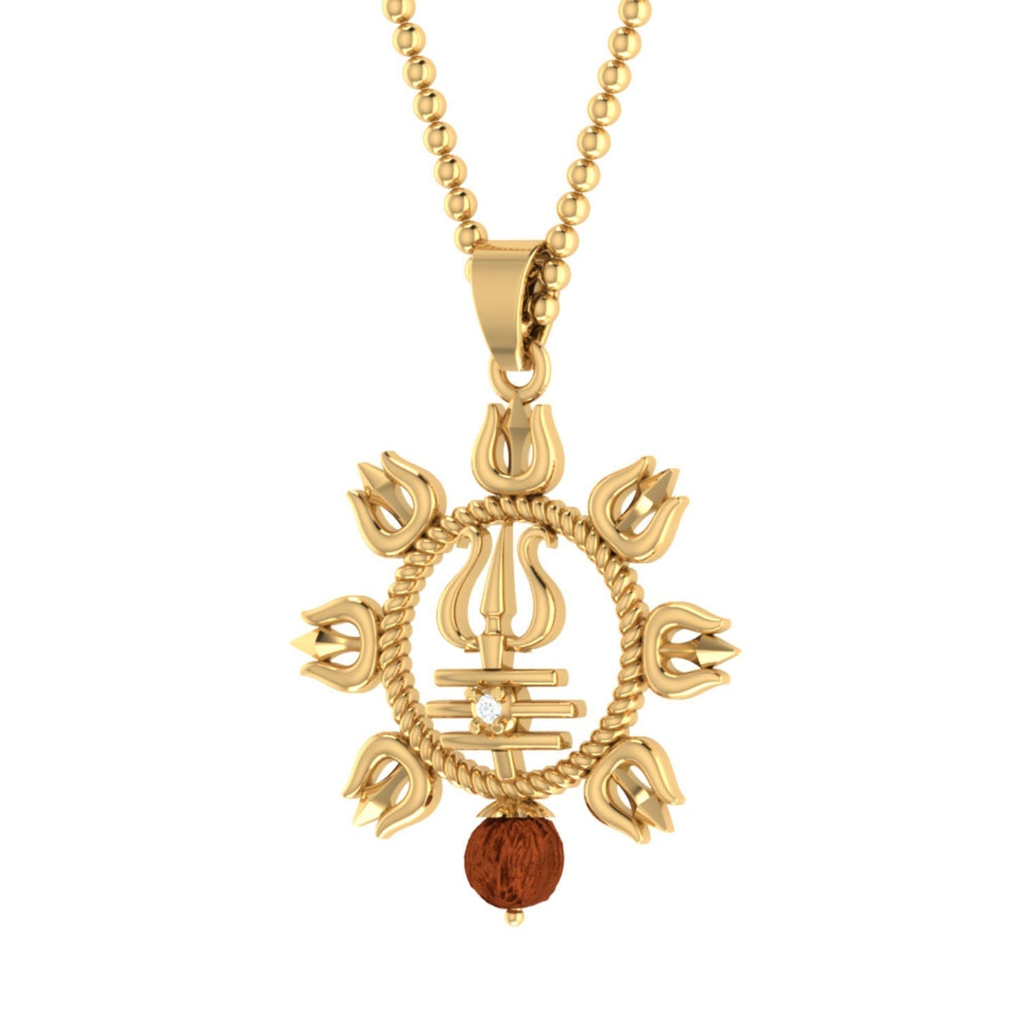 trueBrowns X Voylla Rudraksha Studded Trishul Rakhi-Pendant | Swadesiicart