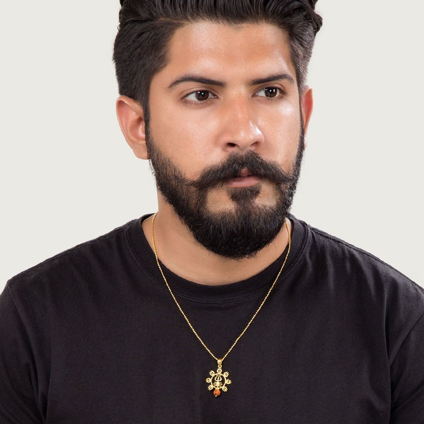 trueBrowns X Voylla Rudraksha Studded Trishul Rakhi-Pendant | Swadesiicart