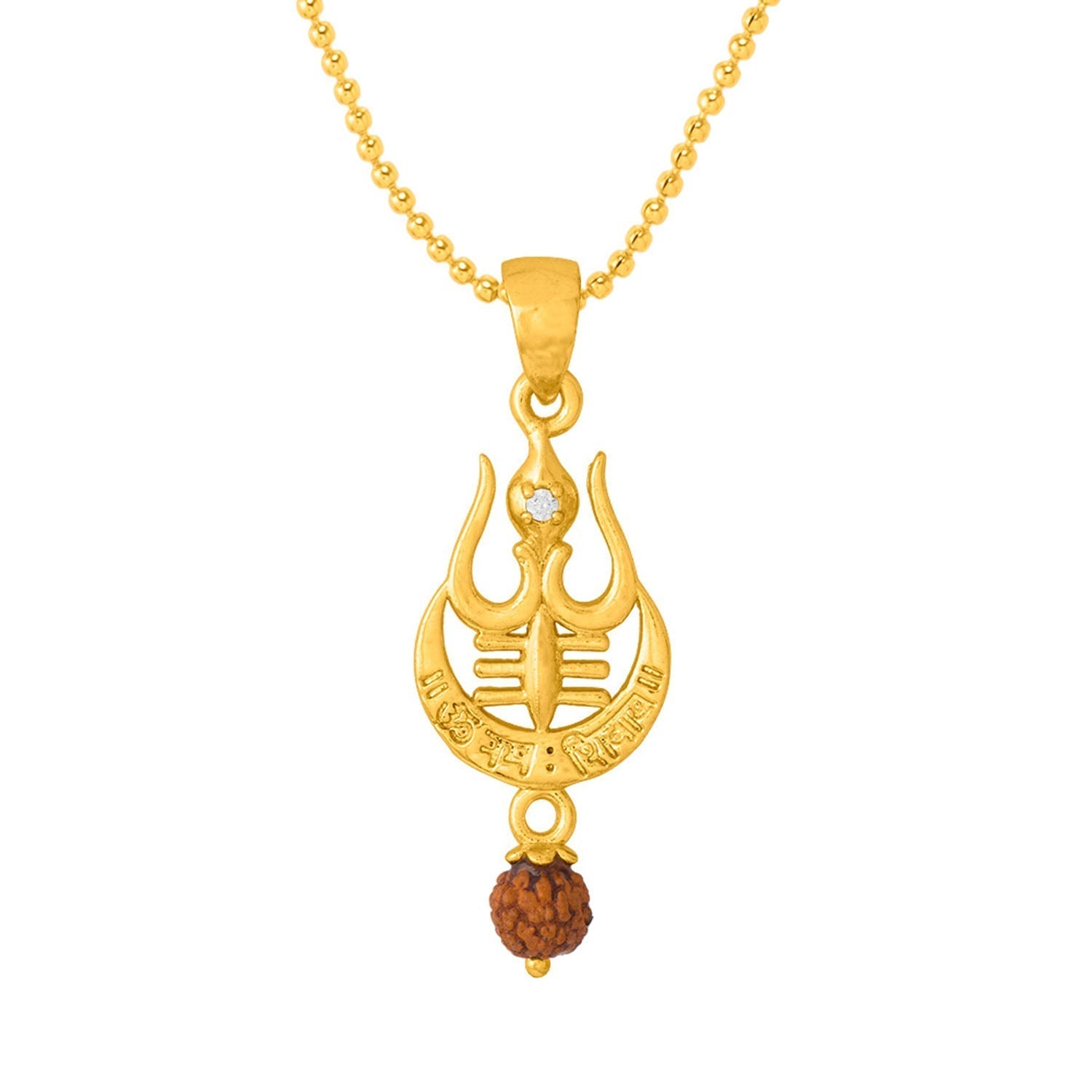 trueBrowns X Voylla Rudraksha Studded Trishul Rakhi-Pendant | Swadesiicart