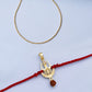 trueBrowns X Voylla Rudraksha Studded Trishul Rakhi-Pendant | Swadesiicart