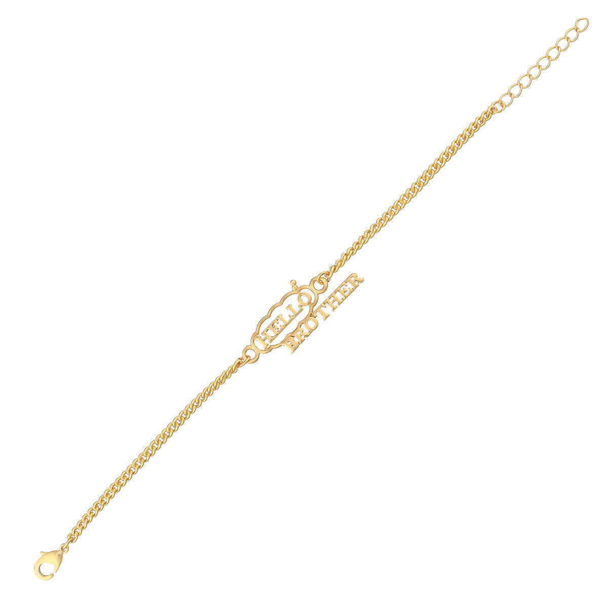 trueBrowns X Voylla Hello Brother Gold-Polished Stylish Bracelet Rakhi | Swadesiicart