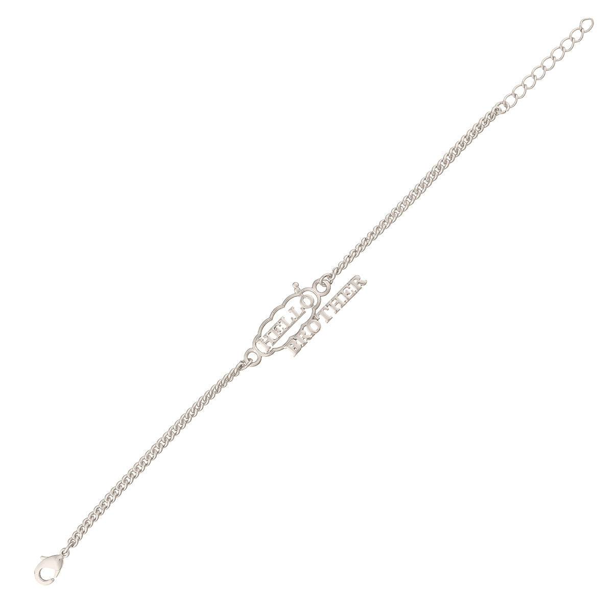 trueBrowns X Voylla Stylish Hello Brother Silver Tone Bracelet Rakhi | Swadesiicart