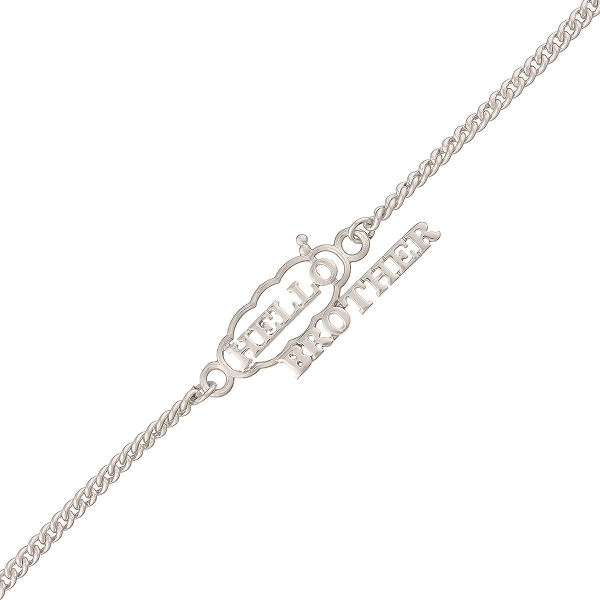 trueBrowns X Voylla Stylish Hello Brother Silver Tone Bracelet Rakhi | Swadesiicart