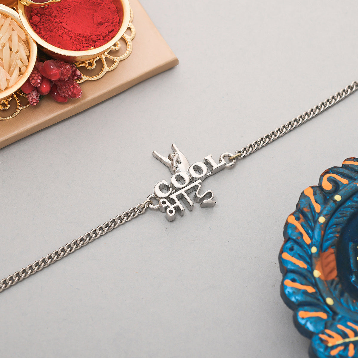 trueBrowns Cool Bhai Silver Tone Rakhi | Swadesiicart