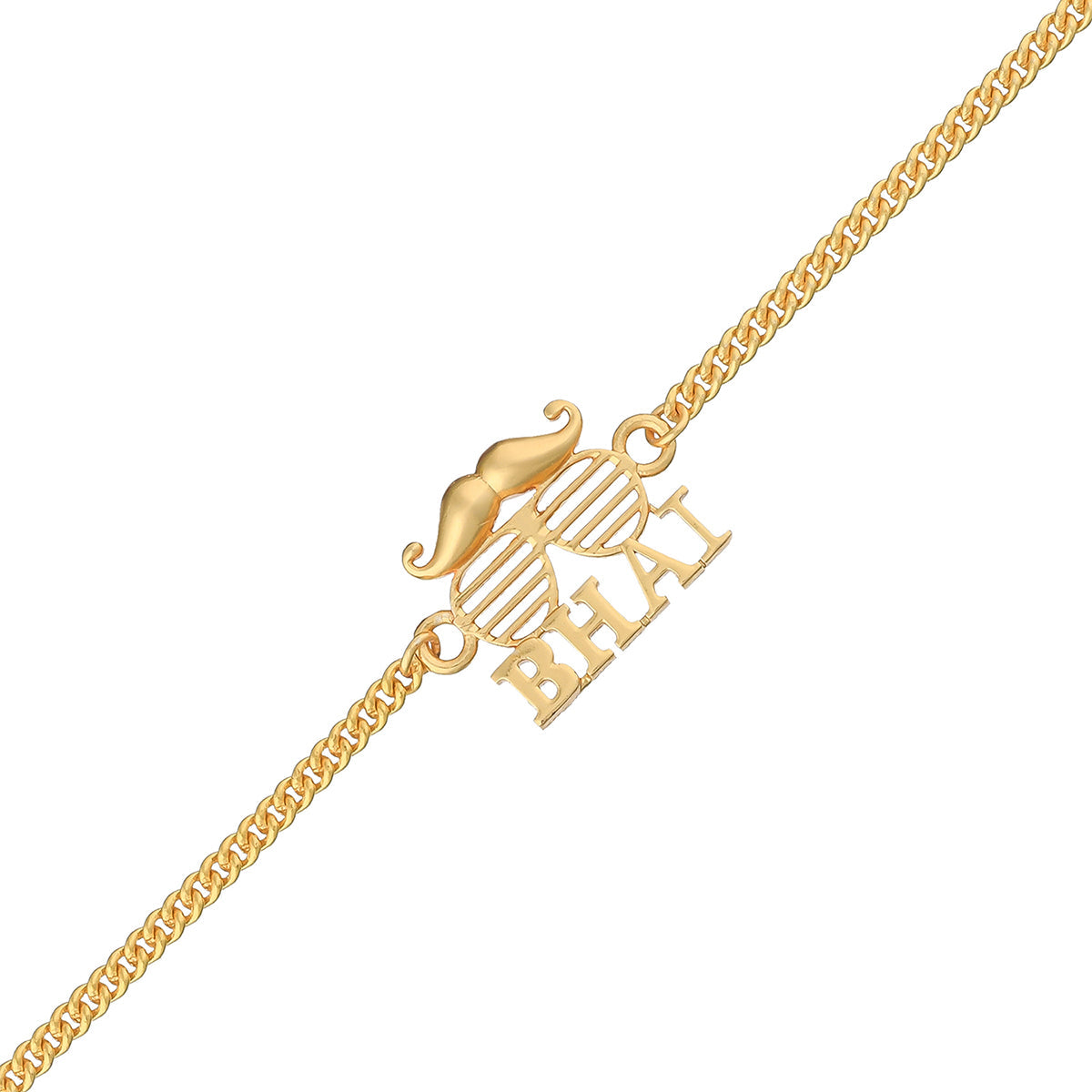 trueBrowns Bhai Gold Tone Bracelet Style Rakhi | Swadesiicart