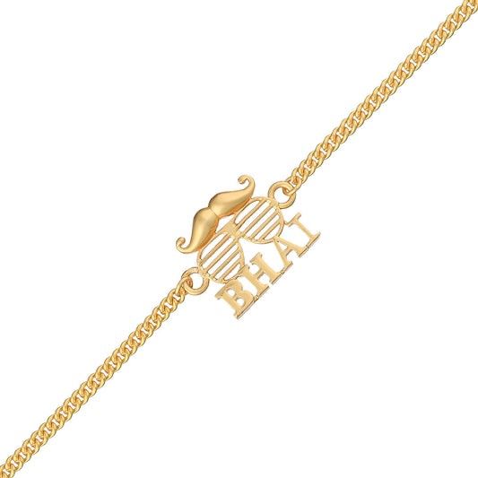 trueBrowns Bhai Gold Tone Bracelet Style Rakhi | Swadesiicart