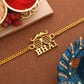 trueBrowns Bhai Gold Tone Bracelet Style Rakhi | Swadesiicart