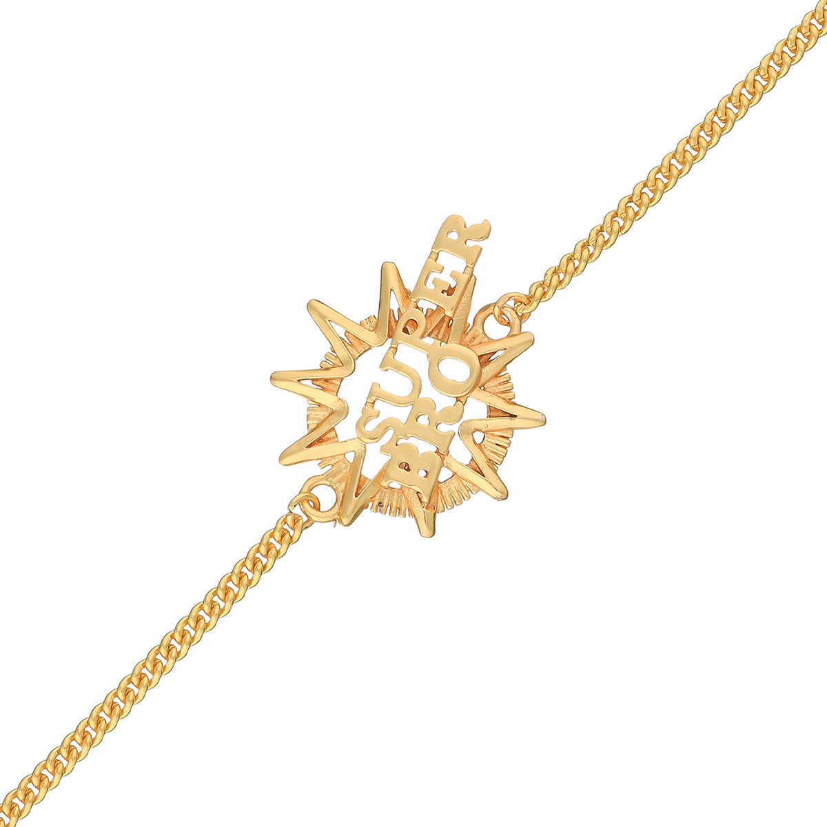 trueBrowns X Voylla Super Bro Fabulous Gold Tone Rakhi | Swadesiicart