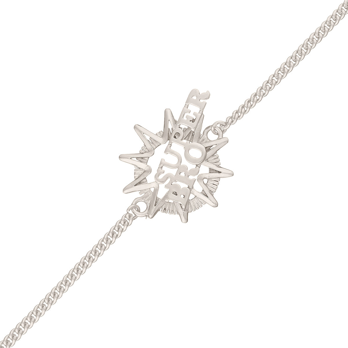 trueBrowns X Voylla Stylish Super Bro Silver Plated Bracelet Rakhi | Swadesiicart