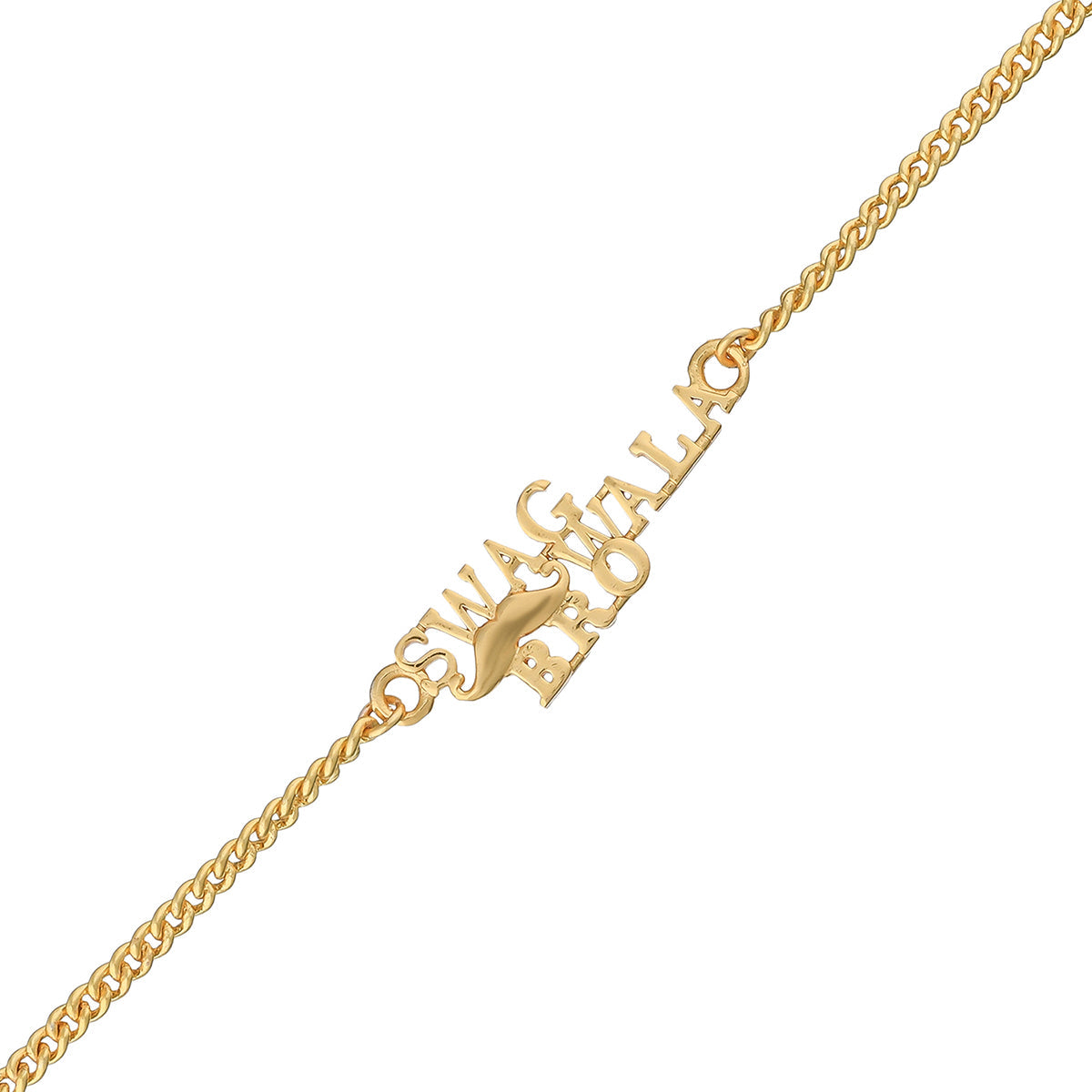 trueBrowns X Voylla Swag Wala Bro Gold Tone Bracelet Style Rakhi | Swadesiicart