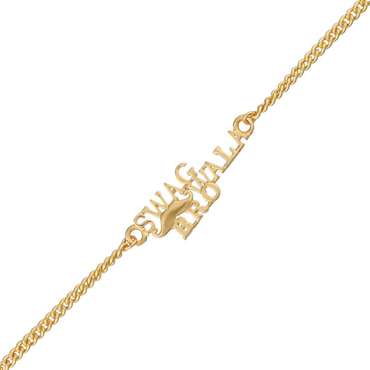 trueBrowns X Voylla Swag Wala Bro Gold Tone Bracelet Style Rakhi | Swadesiicart
