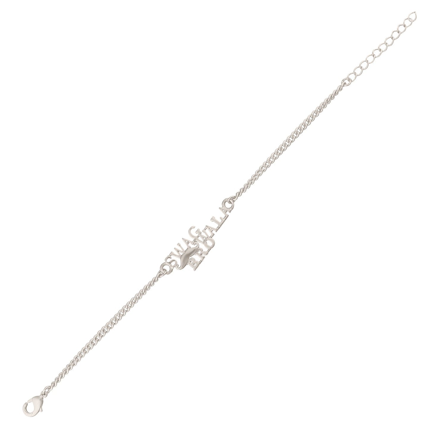trueBrowns X Voylla Stylish Swag Wala Bro Silver Plated Bracelet Rakhi | Swadesiicart
