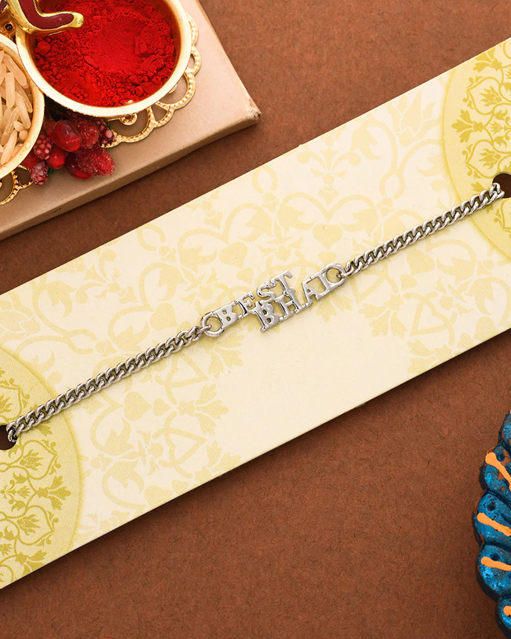 trueBrowns 925 Sterling Silver Precious Cool Bhai Bracelet Rakhi | Swadesiicart