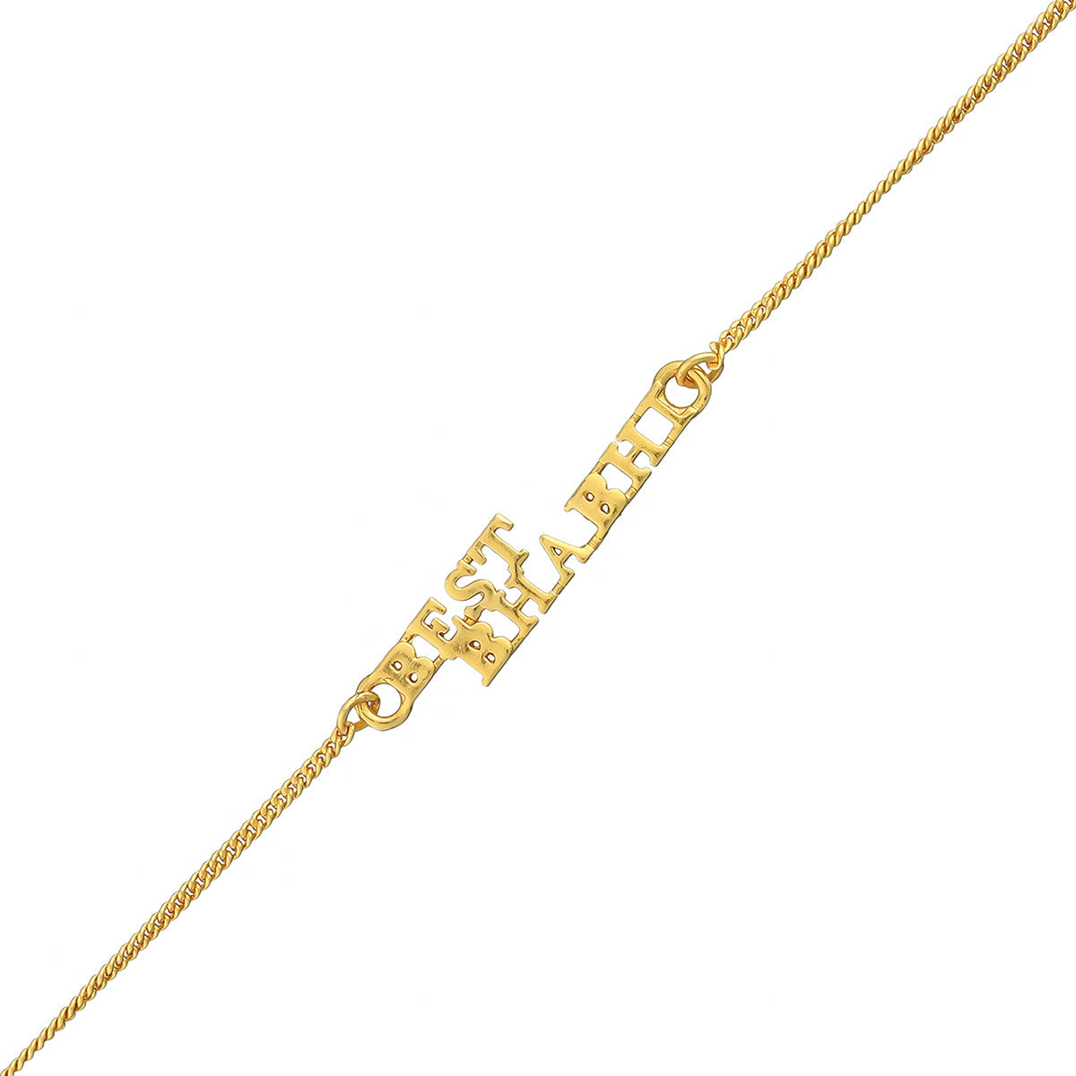 trueBrowns Gold Tone Best Bhabhi Bracelet Rakhi | Swadesiicart