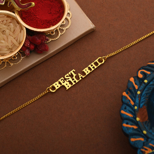 trueBrowns Gold Tone Best Bhabhi Bracelet Rakhi | Swadesiicart