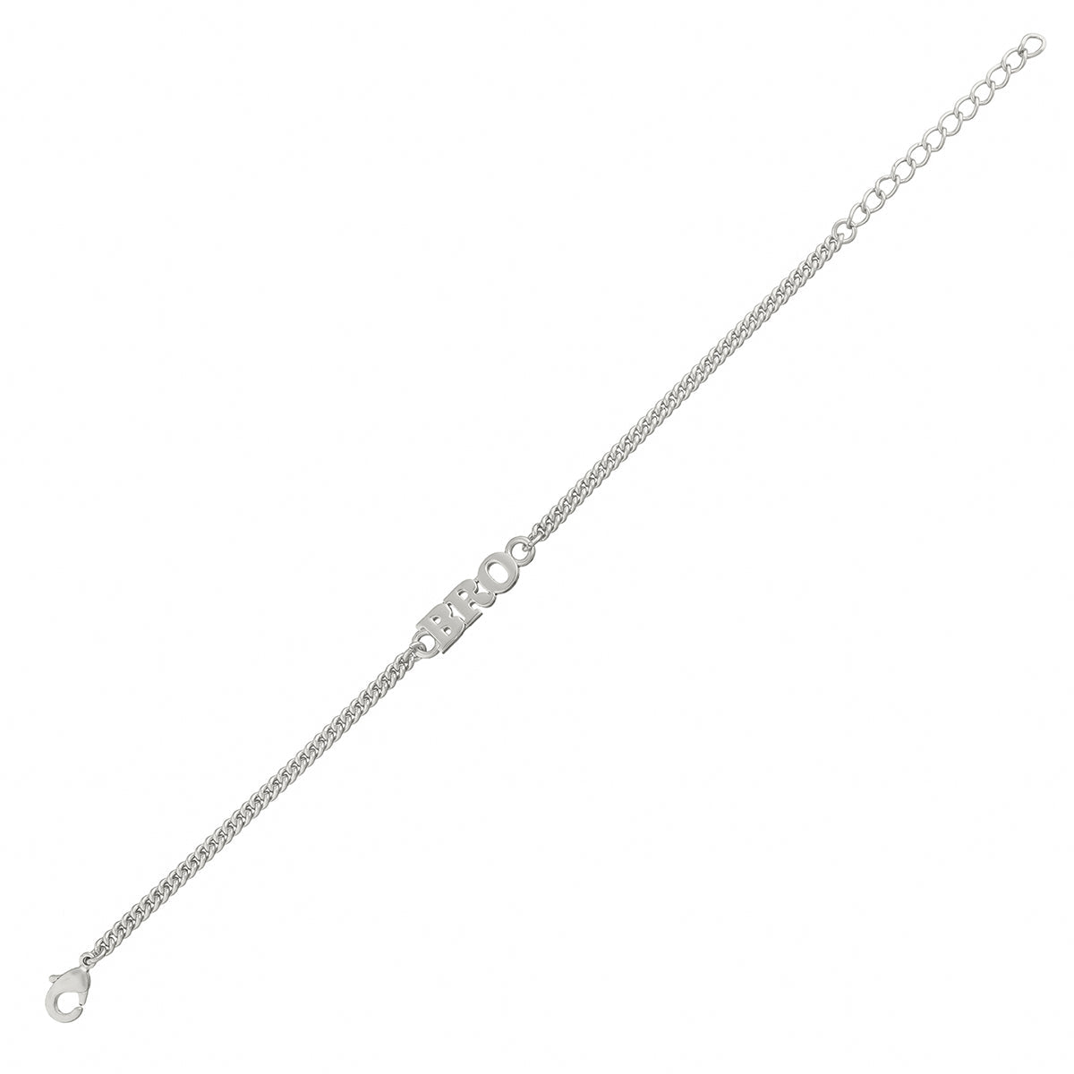 trueBrowns Silver Tone Fashionable BRO Bracelet Rakhi | Swadesiicart