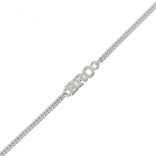 trueBrowns Silver Tone Fashionable BRO Bracelet Rakhi | Swadesiicart