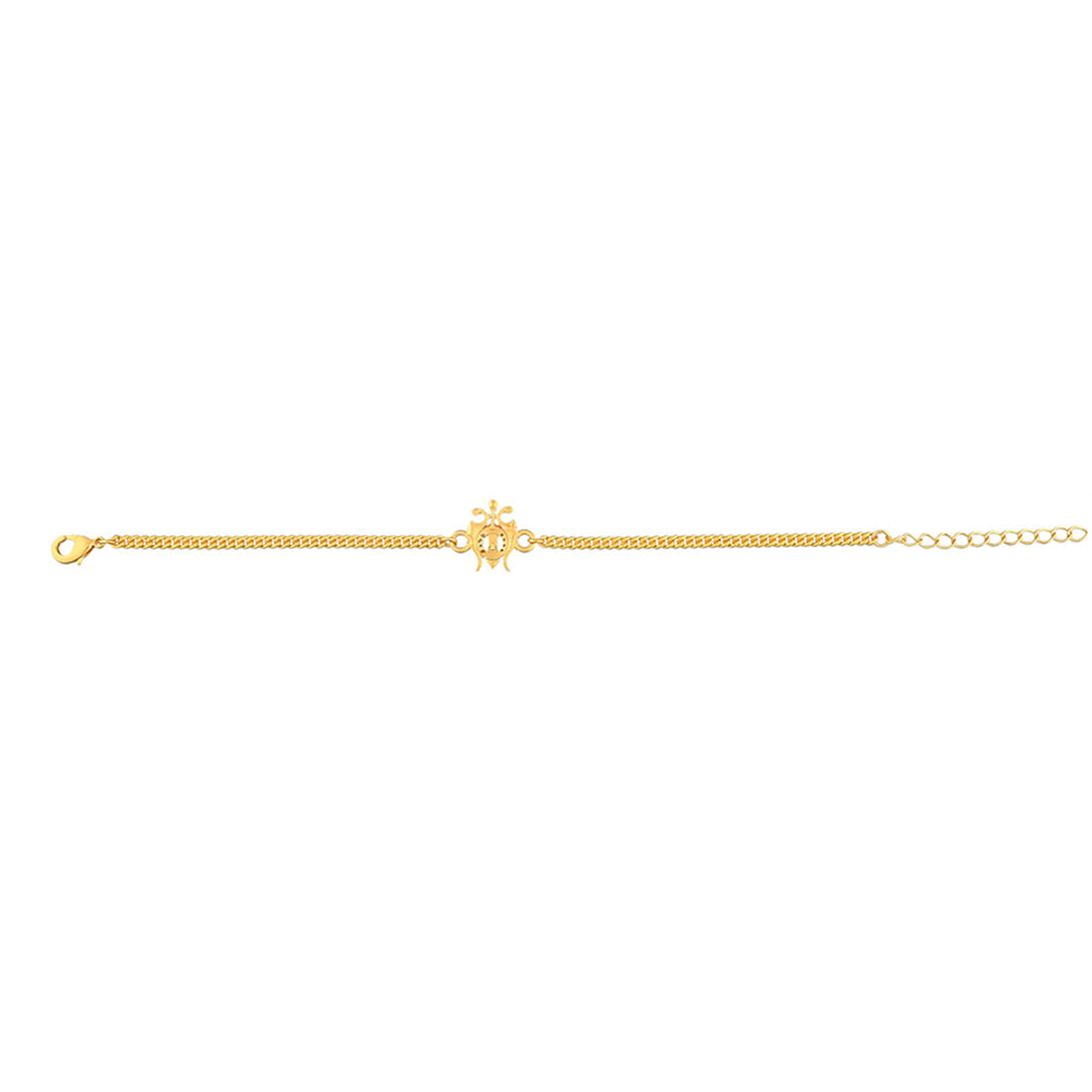 trueBrowns Yellow Gold-Polished Trishul Bracelet Rakhi | Swadesiicart